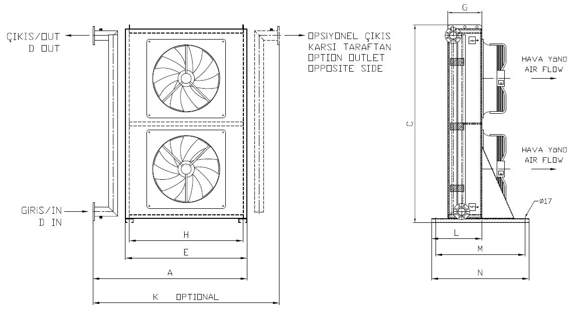 BC/BD-2X150BC1-B03 dimension drawing