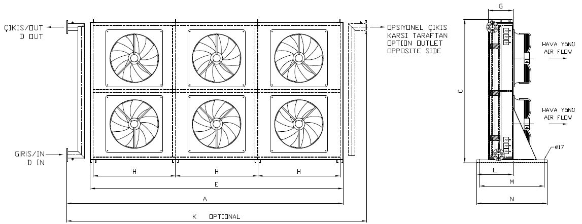BC/BD-2X350DA5-B03 dimension drawing