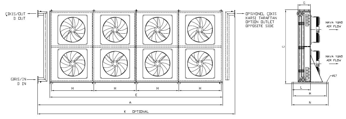 BC/BD-2X450BC1-B03 dimension drawing