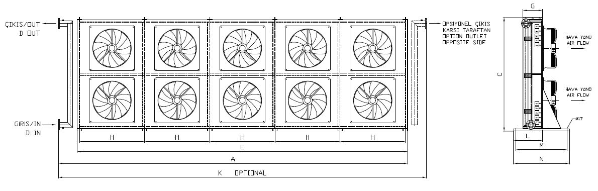 BC/BD-2X550CD5-B03 dimension drawing