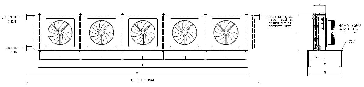 BC/BD-550BC1-B03 dimension drawing