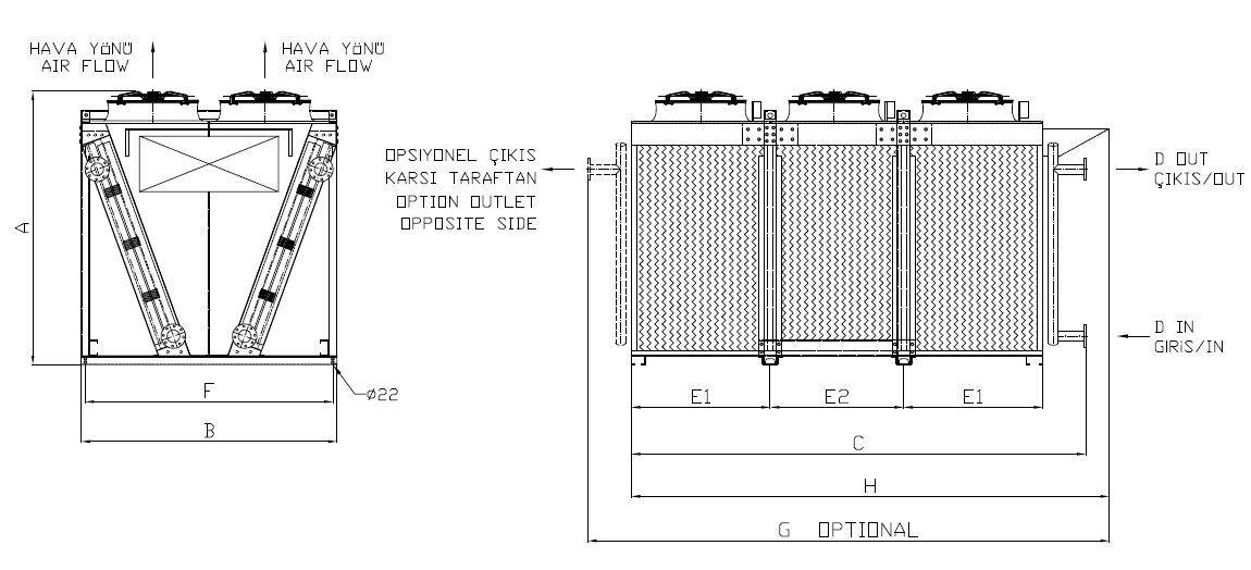 BE-2X380AC1-B01T dimension drawing