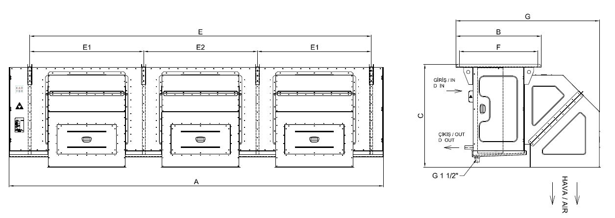 EA-DV-363GE7-A08 dimension drawing