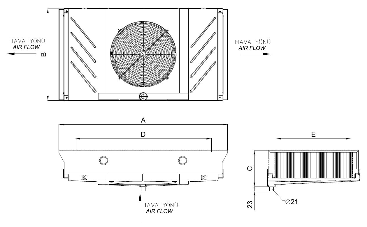 ED-P-B-130BD4-C25 dimension drawing