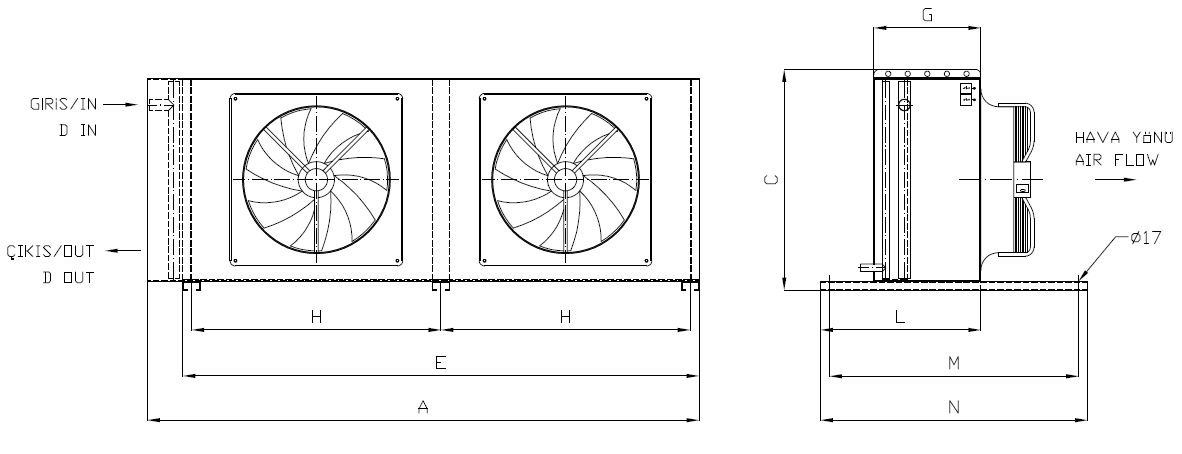 KA/KB-250AB5-B02 dimension drawing