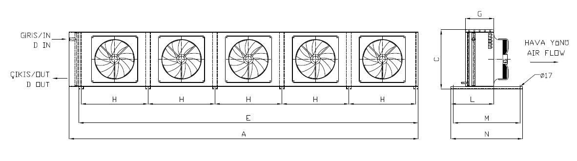 KA/KB-550BB5-B02 dimension drawing