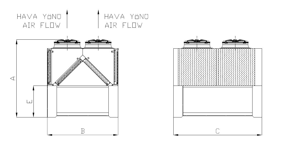 KC-WF-2x280BB1-B01T dimension drawing